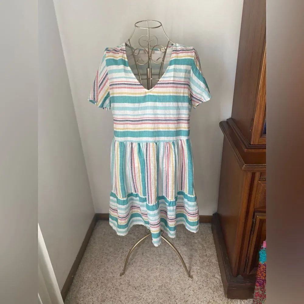 Altar’d State short sleeve stripe 100% cotton dress size M